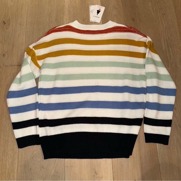 ZESICA Women's Long Sleeve Crew Neck Striped Color Block Sweater Small - Picture 8 of 8